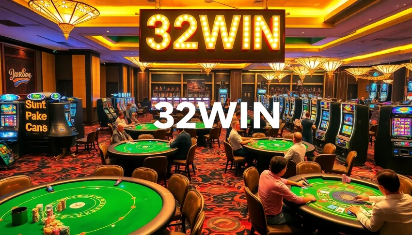 Experience the excitement of winning as players gather at the 32WIN casino tables for thrilling games.