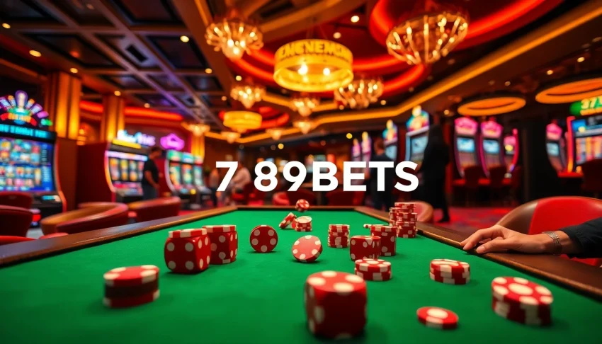 Experience the excitement of winning at 789BETS with vibrant casino activities featuring tables and slot machines.