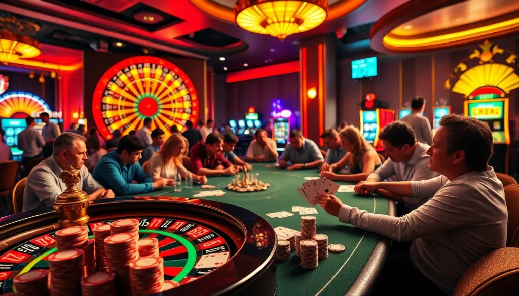 Energetically engage in high-stakes poker at https://cm88viet.com/ with vibrant casino tables and colorful chips.