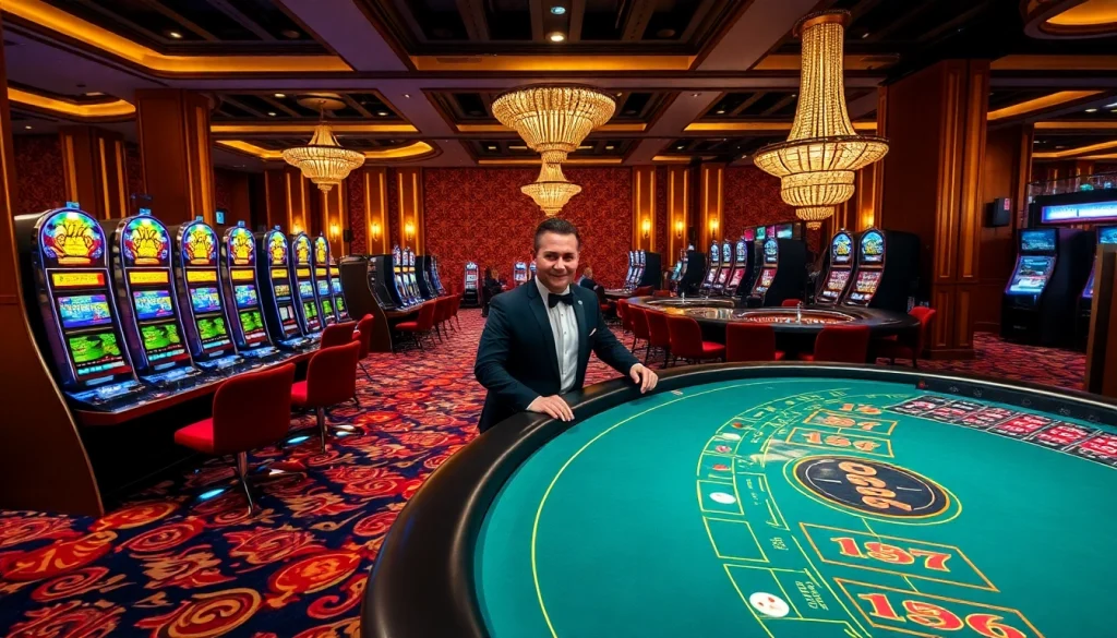 Experience the excitement of 78WIN.COM with luxurious casino tables and vibrant slot machines.